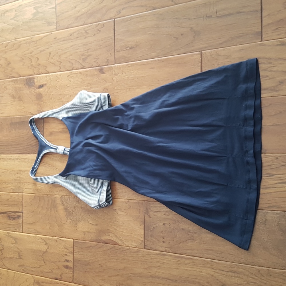 Lululemon Practice Freely Tank Inkwell Navy Gingham Size 8